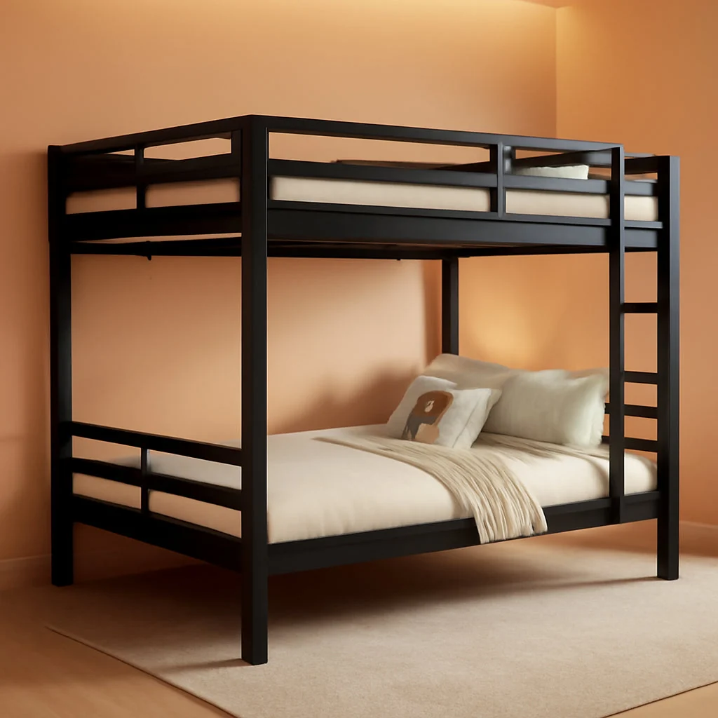 High-Performance Full Over Full Industrial Grade Metal Bunk Bed Ladder Functional