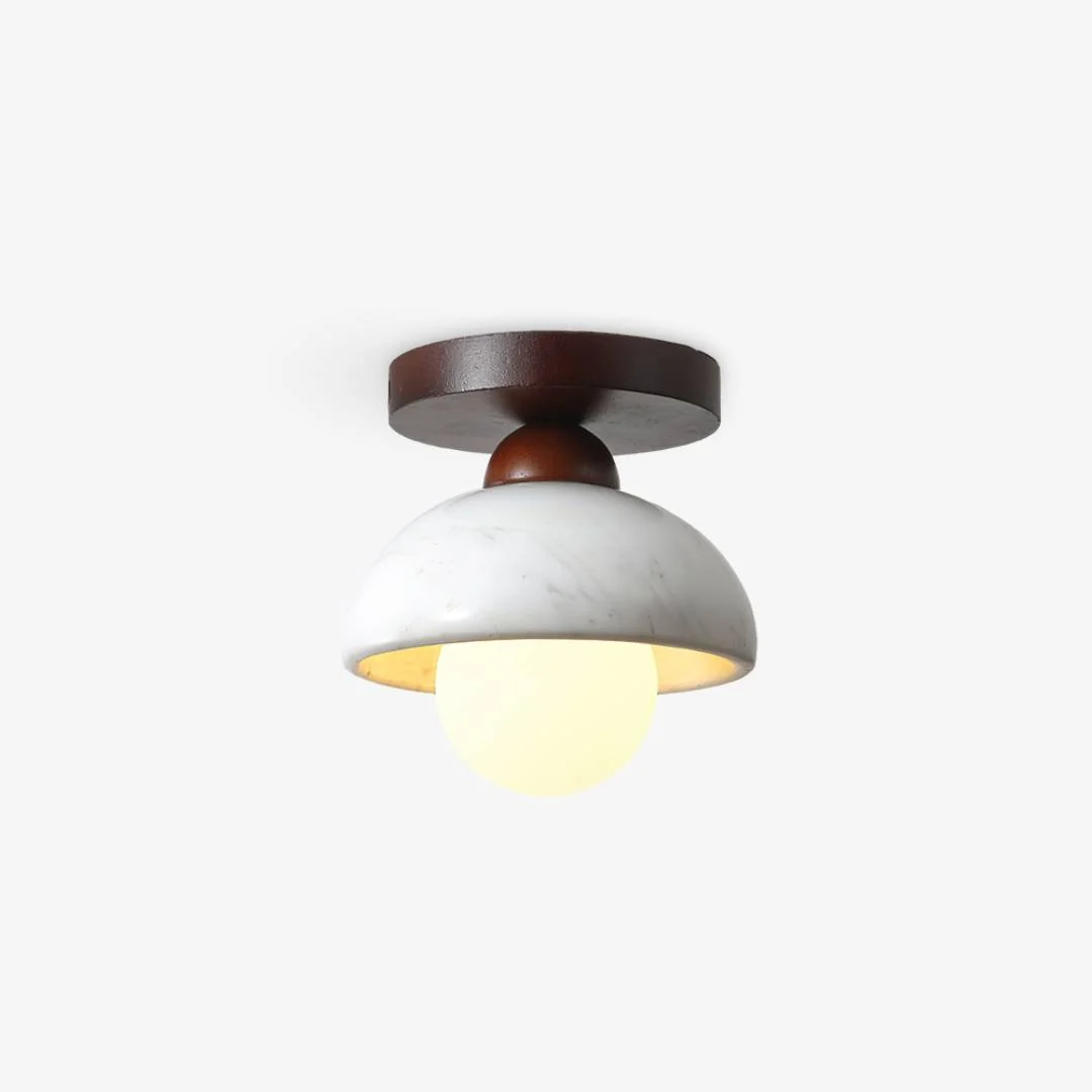 Smooth Walnut Marble Ceiling Lamp Natural