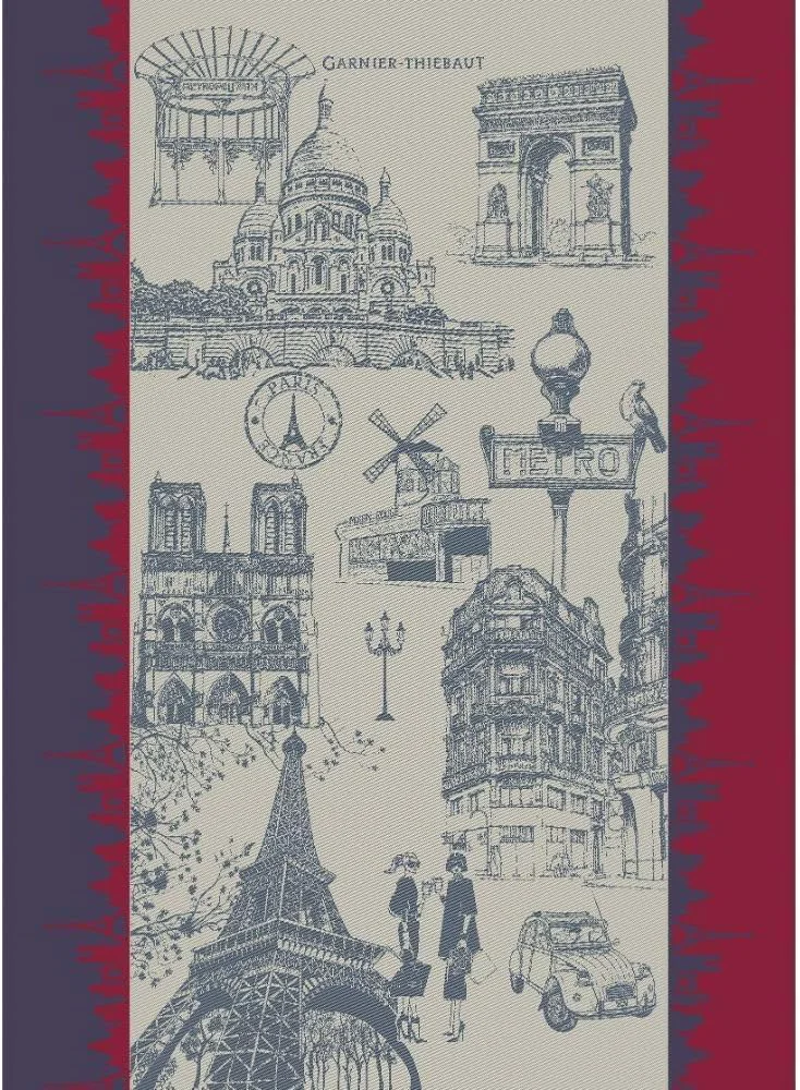 Fine Crafted Garnier Thiebaut J’aime Paris Tricolore I Love Paris Tricolor French Kitchen Towel 22 x30 Cotton Jacquard Sustainable