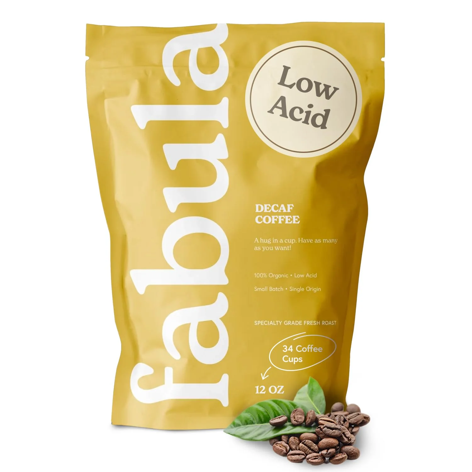 Relaxed Fabula Coffee Decaf Medium Roast Whole Beans – Organic – Low Acid – Single Origin – Non-GMO – Mold – 12 Ounces Fashionable