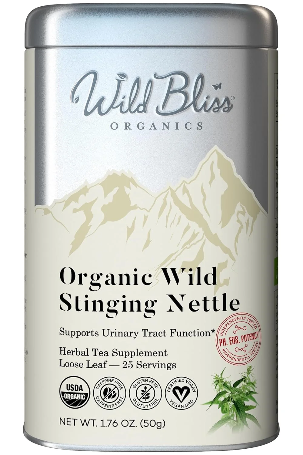 Exceptional Wild Bliss Organic Wild Stinging Nettle Leaf Tea – Caffeine Loose Leaf Herbal Tea – 1.76 Oz – 25 Servings First-Class