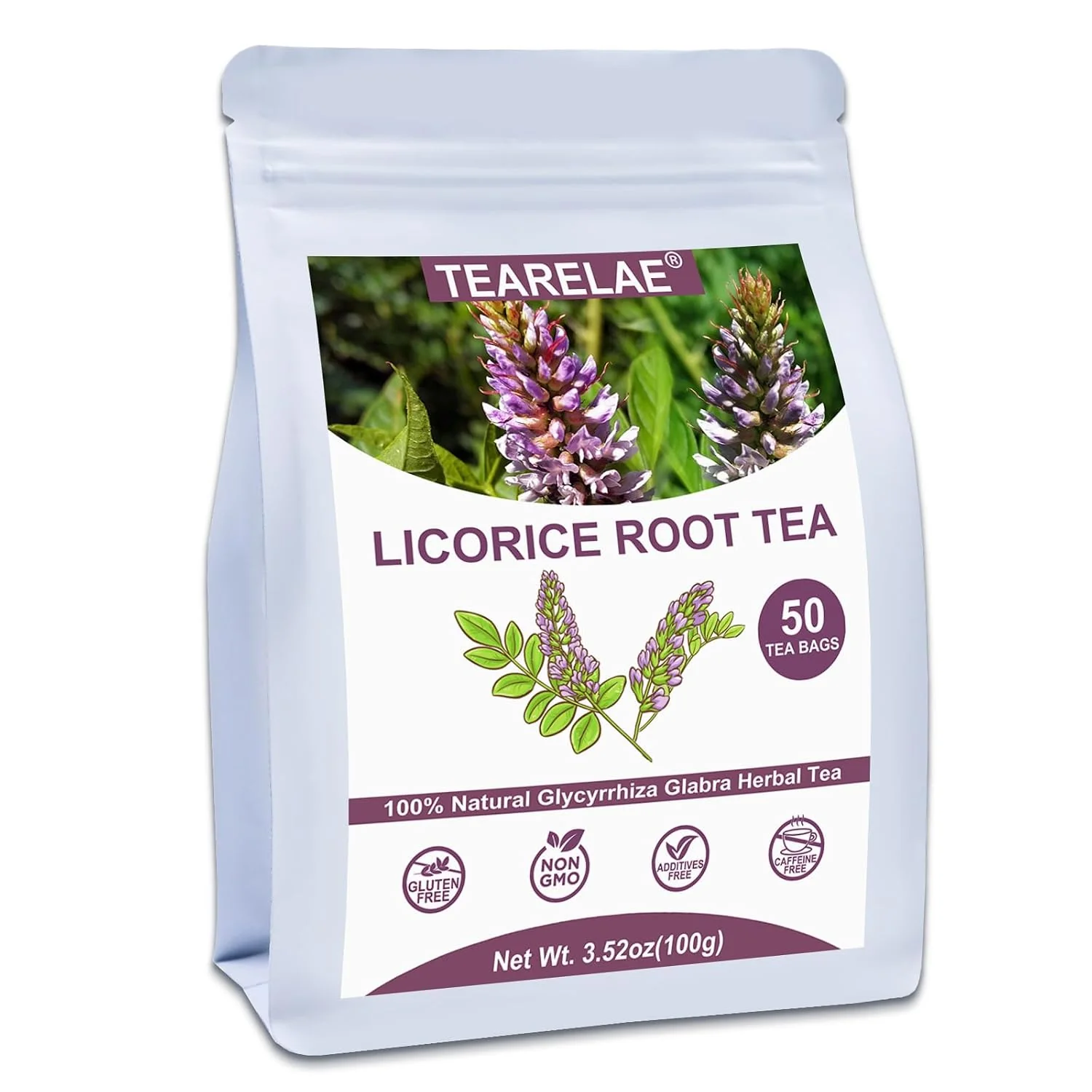Premium TEARELAE – Licorice Root Tea Bags 50 Count Licorice Root Herbal Tea Naturally sweet root flavor smooth for soothing herbal blends promote respiratory health World-Class
