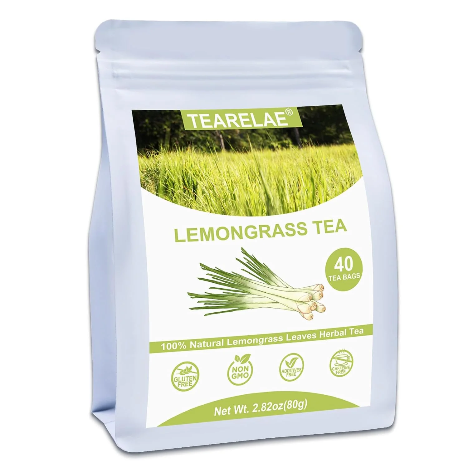 Detailed Tearelae – Lemongrass Tea Bags 40 Count – Premium Natural Lemon Grass Herbal Tea Bags – Non-GMO – Caffeine- – Support Healthy Digestion Crafted