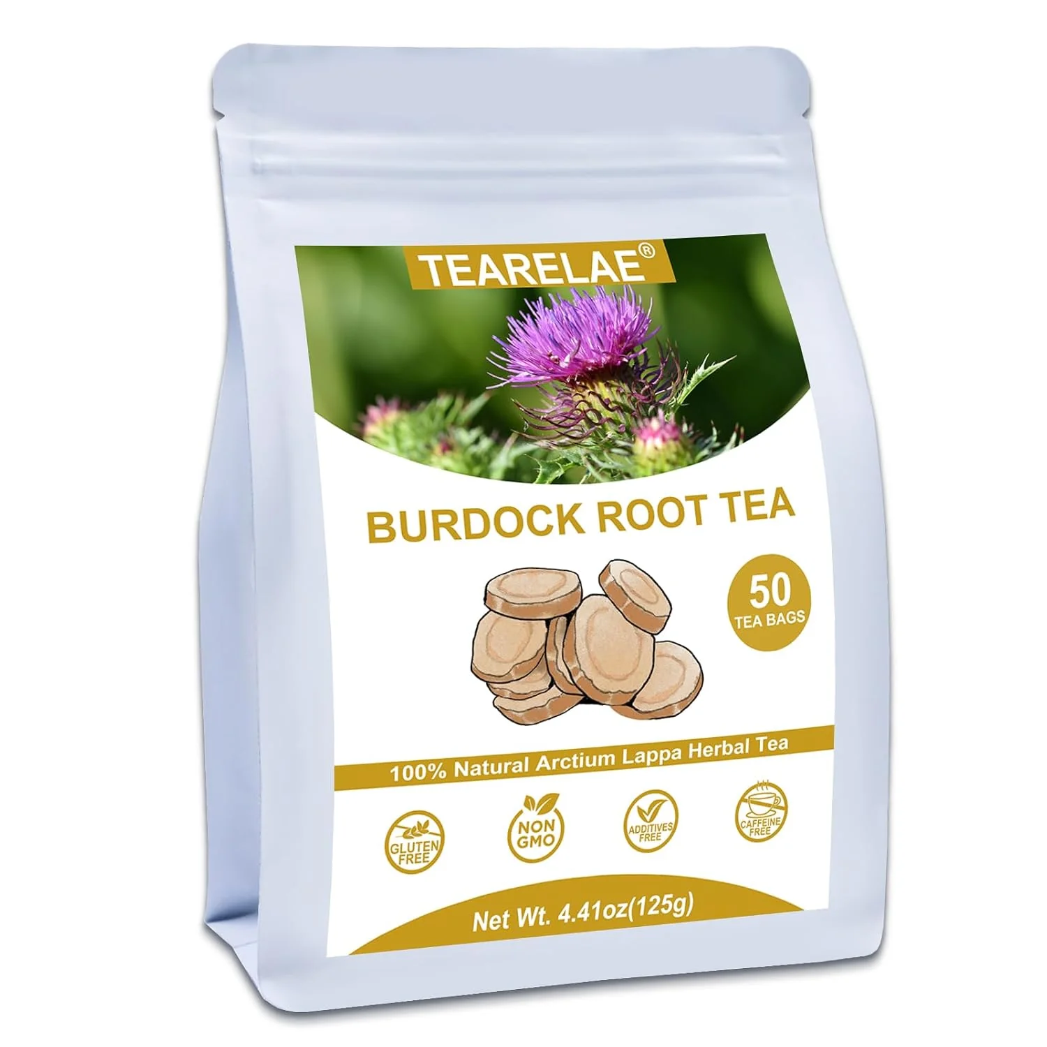 Specialty TEARELAE – Burdock Root Tea Bags 50 Count Burdock Root Herbal Tea Non-GMO and caffeine- with earthy taste for daily herbal tea routines Exceptional