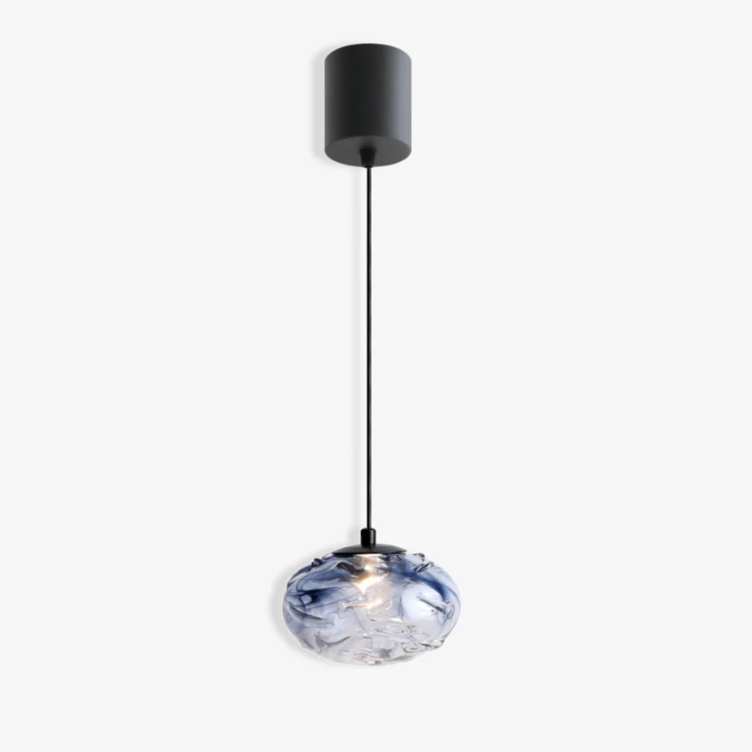 Organic Blue Ink Glaze Pendant Lamp Superior