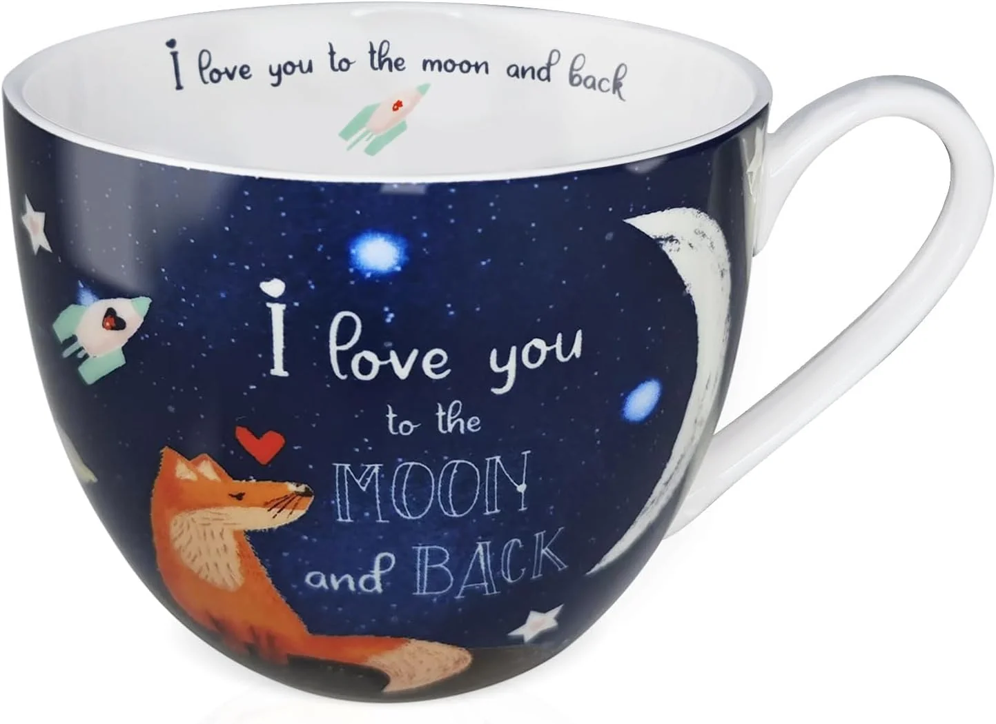 Prestigious I Love You Coffee Mug Premium 20 oz Bone China Coffee Tea Hug Mug Holiday Birthday and Valentine’s Day Gift for Lovers and Family Members Official