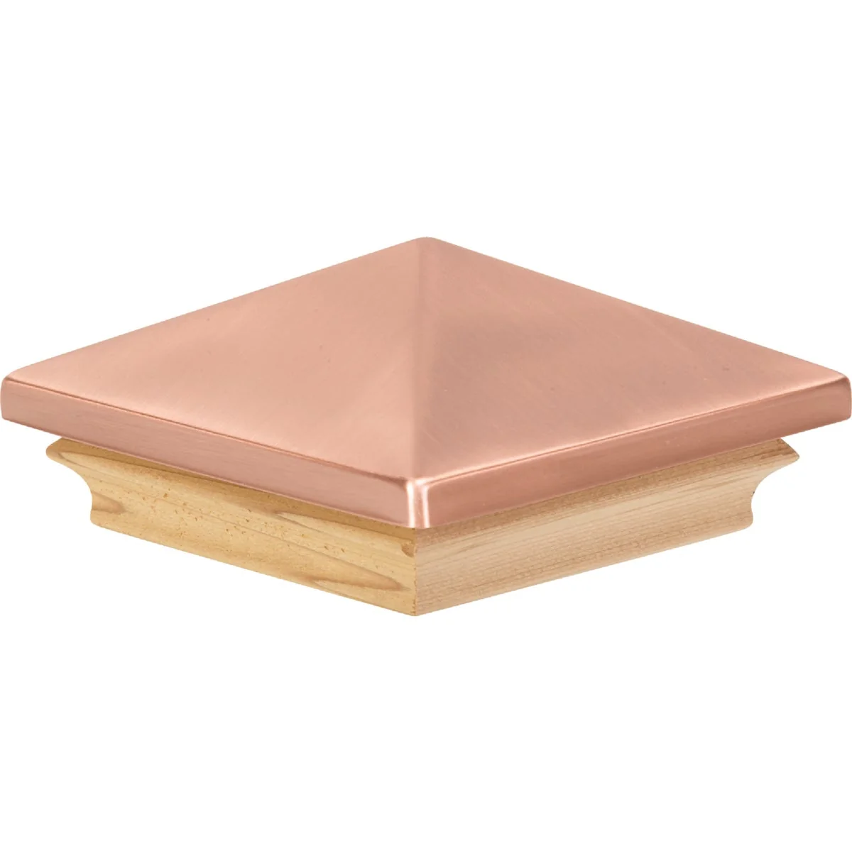 Trendy Deckorators 4 In. x 4 In. Plastic Top Cedar Base Press-On Post Cap Detailed