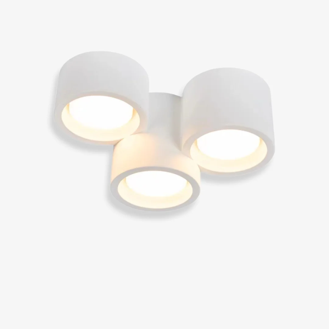Sophisticated Cylindrical Grating Plaster Ceiling Lamp Lightweight