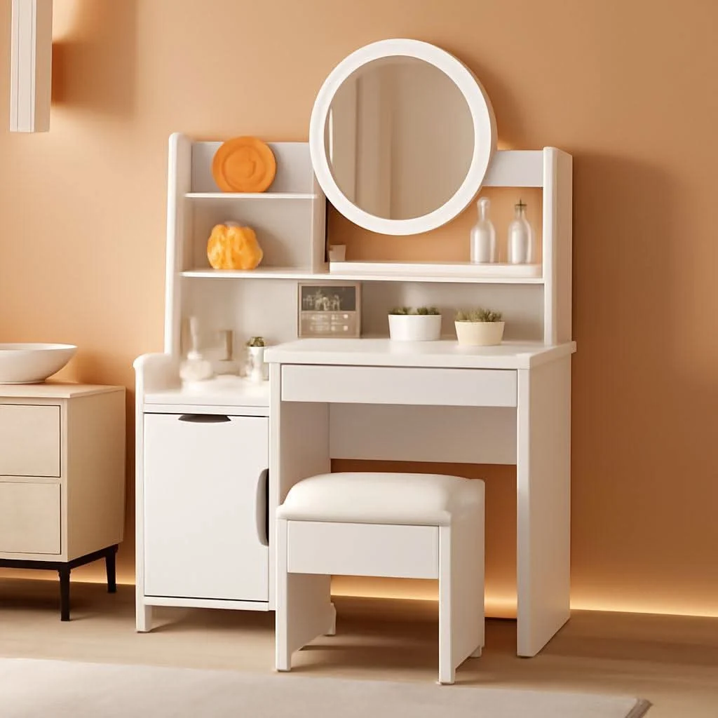 Superior Kids Vanity Table Illuminated Ambient LED Lighting White Convenient