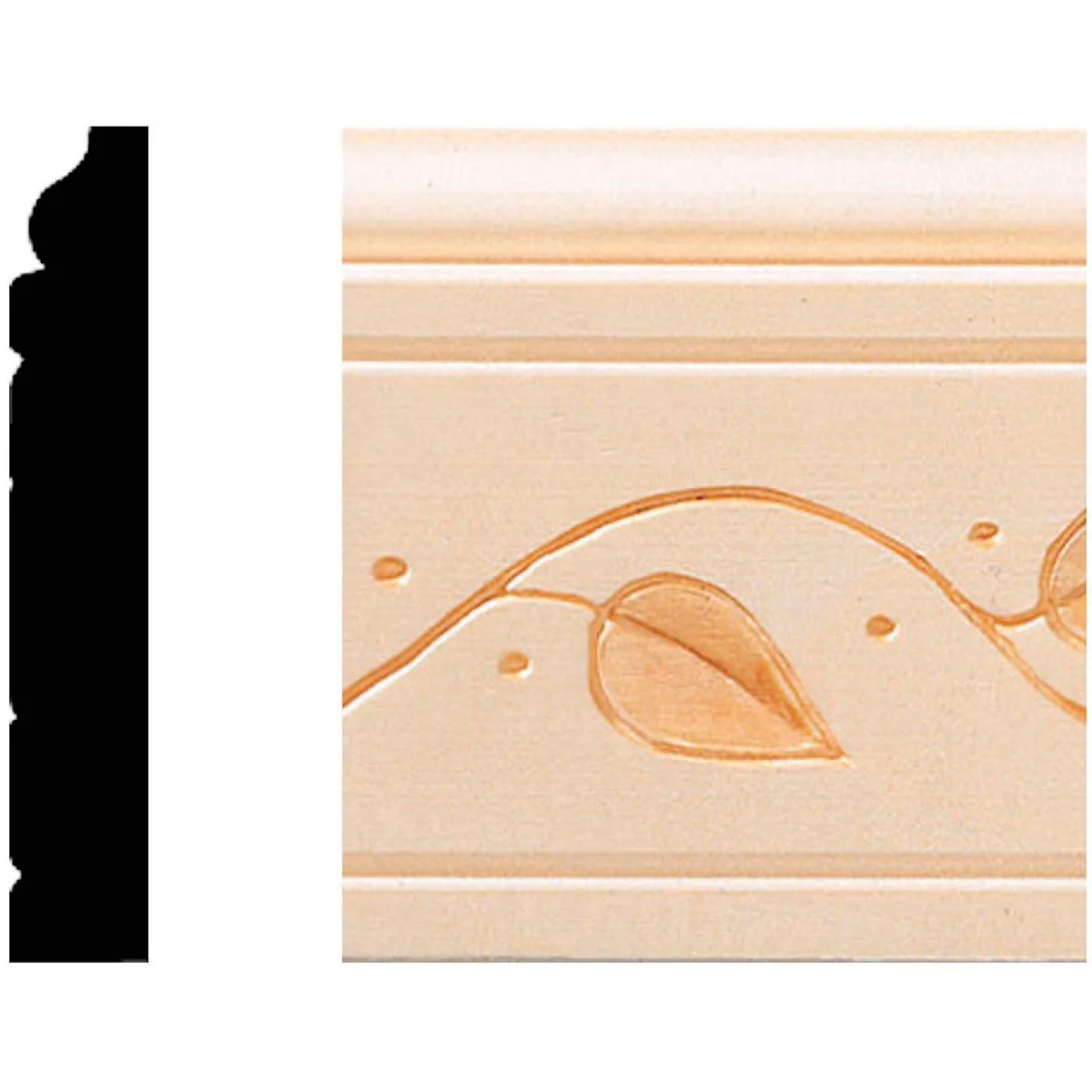 Proven House of Fara 29 64 In. W. x 3 In. H. x 8 Ft. L. Decorative Vine Base Molding Optimized