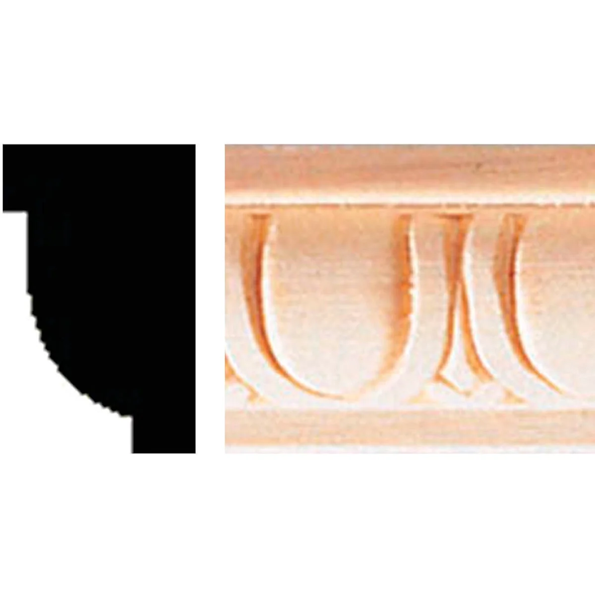Pure House of Fara 5 8 In. x 1 In. x 8 Ft. Hardwood Decorative Egg Dart Detail Molding Consistent