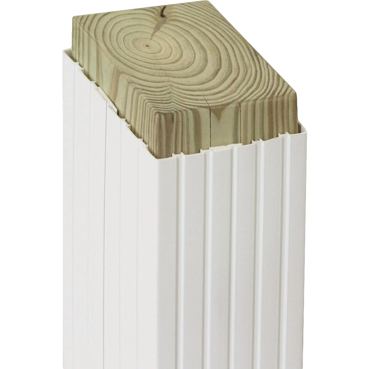 Casual Beechdale 4 In. W. x 4 In. H. x 102 In. L. White PVC Fluted Post Wrap Comfortable