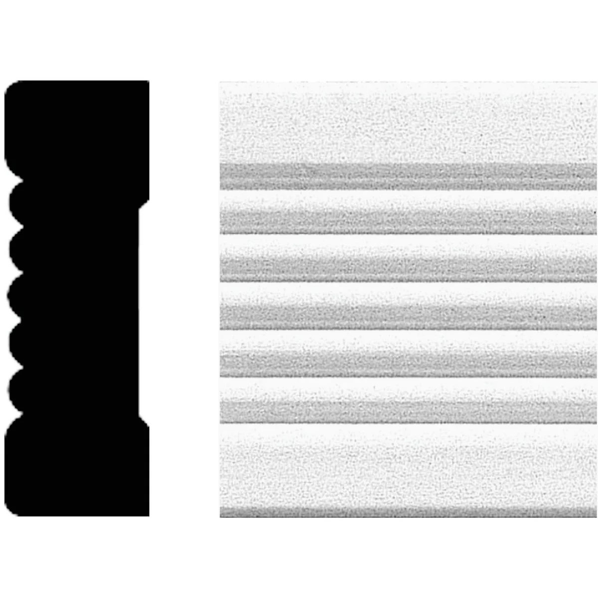 Clean House of Fara 3 4 In. W. x 2-1 4 In. H. x 8 Ft. L. White MDF Fluted Casing Molding User-Friendly