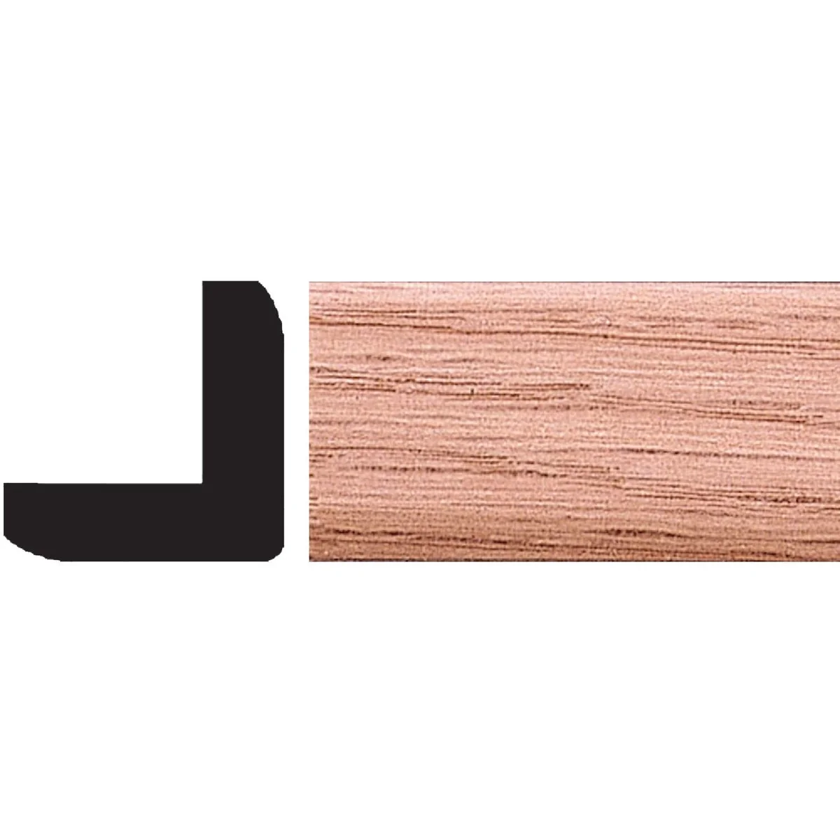 Premium Material House of Fara 1 In. x 1 In. x 8 Ft. Solid Red Oak Outside Corner Molding Clean