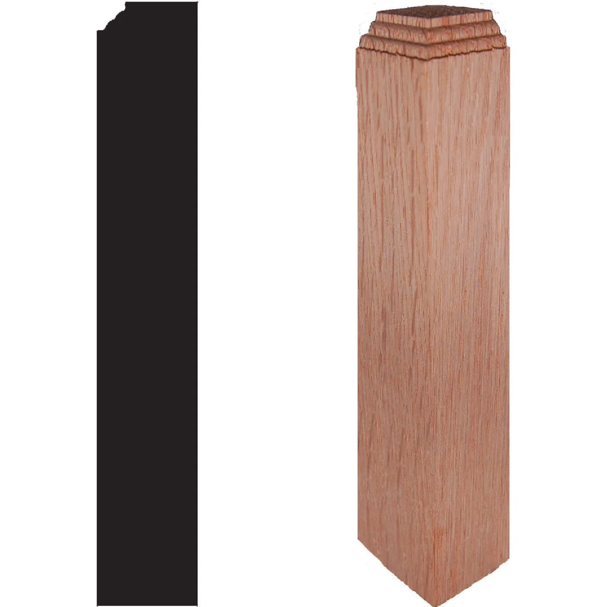 Minimalist House of Fara 1 In. x 1 In. x 6 In. Solid Red Oak Inside Corner Block Luxury