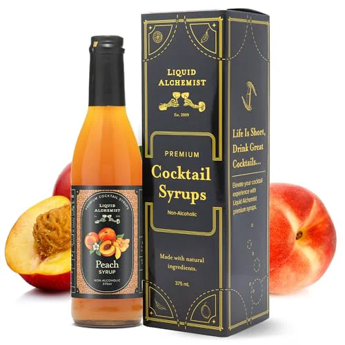 Sustainable Peach Syrup for Cocktails 12.7 Fl Oz Traditional