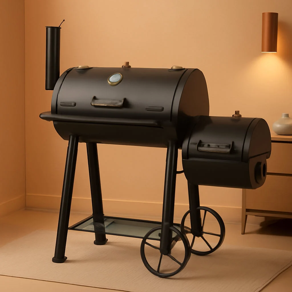High-Quality Offset Barrel Smoker Charcoal Grill 28Inch Outdoor Comfortable