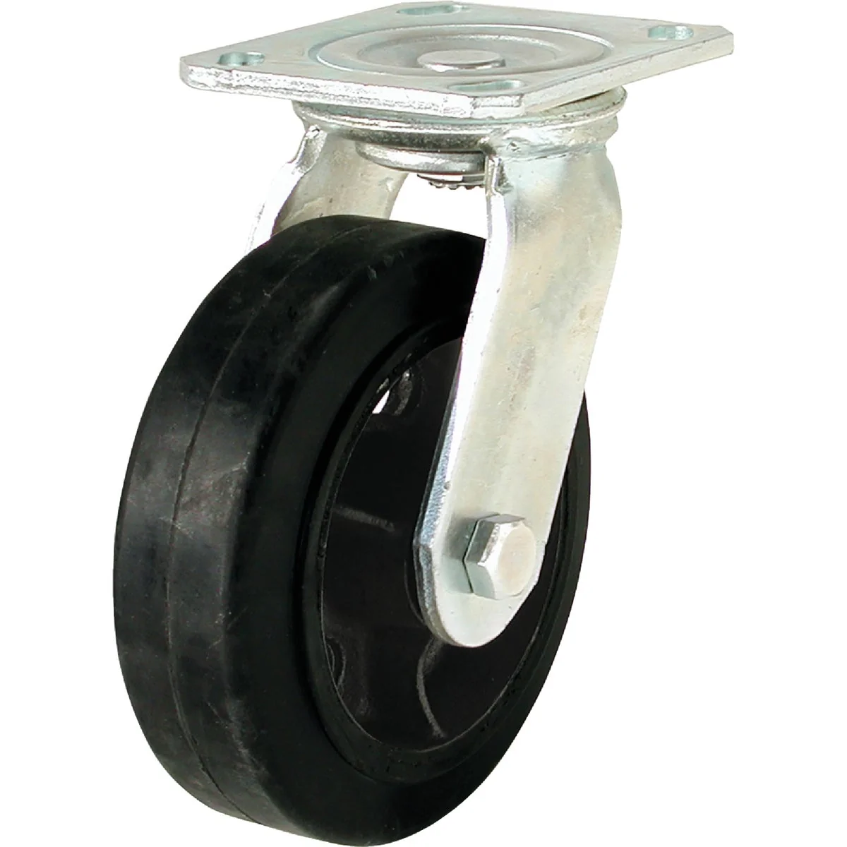 Efficient Shepherd 6 In. Mold-On Rubber Medium-Heavy Duty Swivel Plate Caster Quality