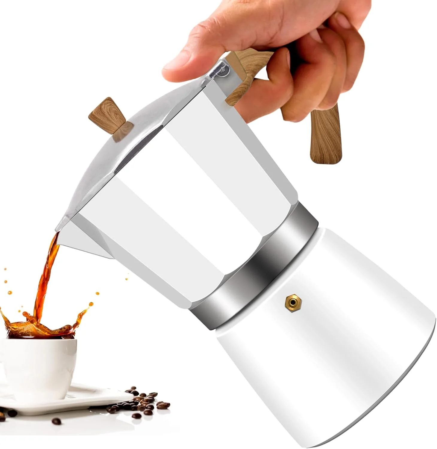 Powerful 3 Cup Aluminum Moka Pot Classic Stovetop Espresso Coffee Maker 150ml 5oz Coffeemaker Percolator Mocha Express Preferred Cafe Makers for Italian and Fine Crafted