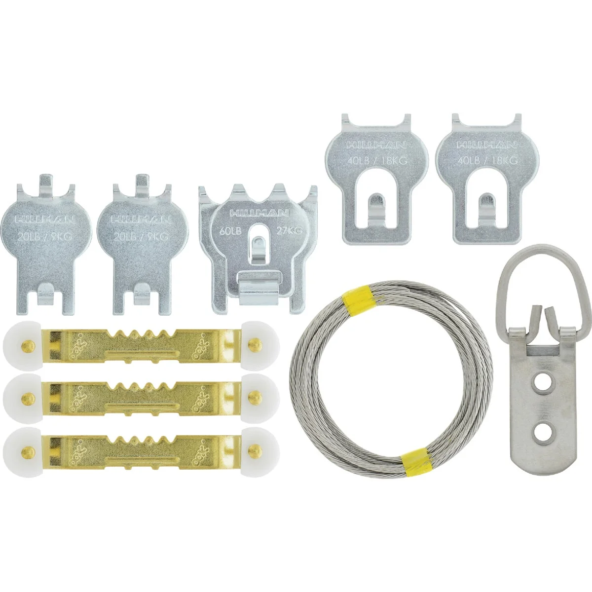 Superior High and Mighty 20 Lb. to 60 Lb. Picture Hanger Kit 13-Piece Certified