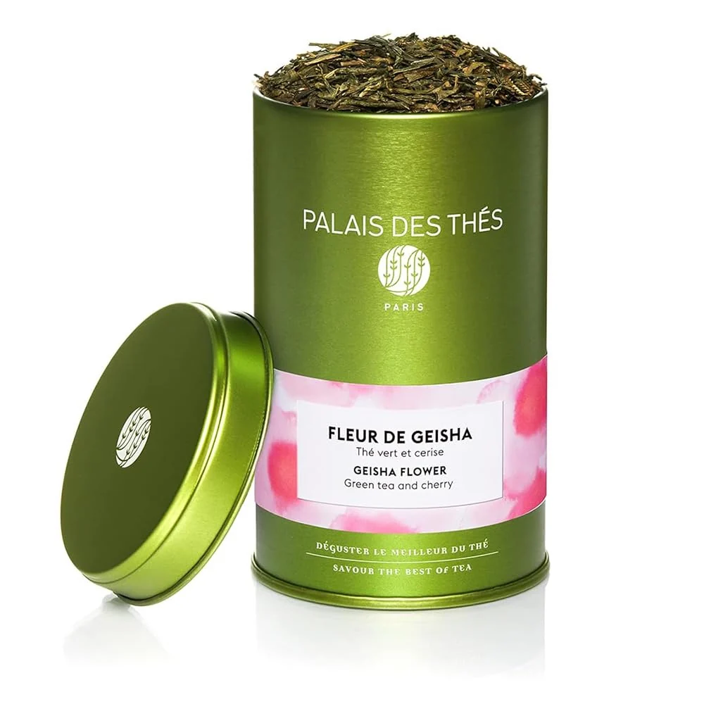 Premium Material Palais des Thés – Geisha Flower – Green Tea Cherry Blossom- 3.5oz Loose Leaf Metal Gift Tin Serves 20-25 Cups Dependable