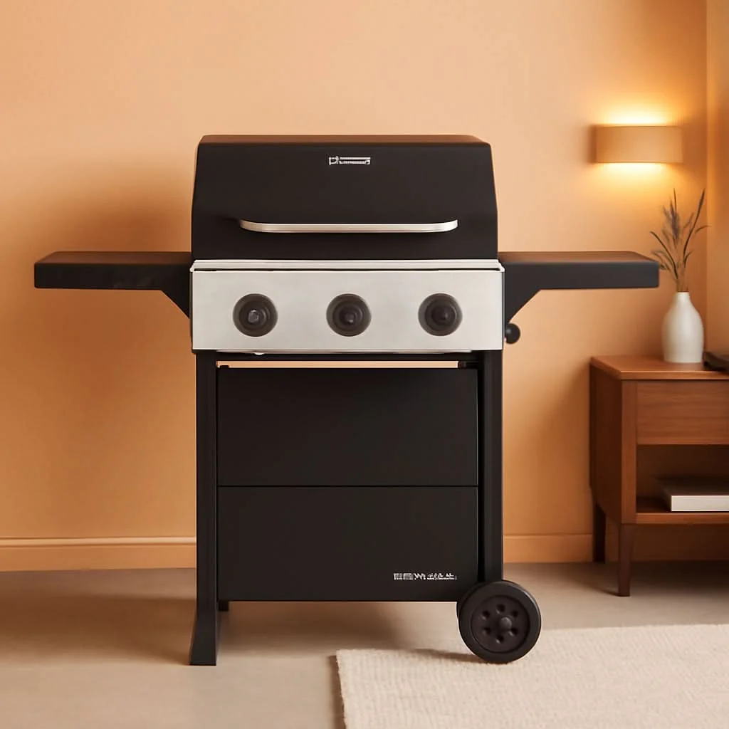 Solid Three-Burner Propane Grill 30000 BTU Folding Tables Original Design