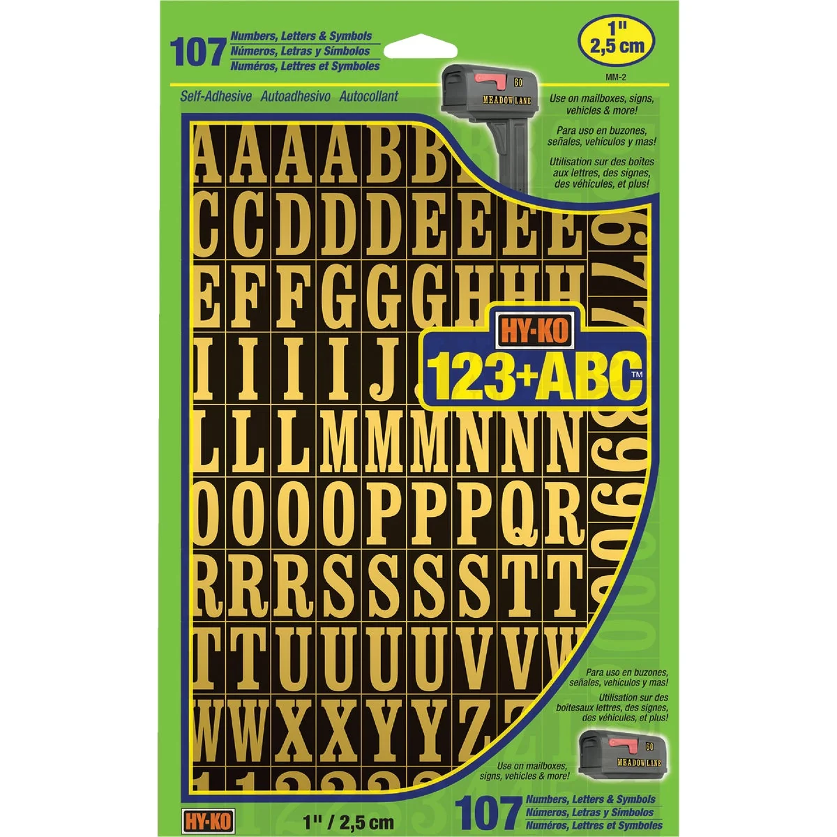 Green Hy-Ko 1 In. Numbers Letters Symbols 107 Count Trusted