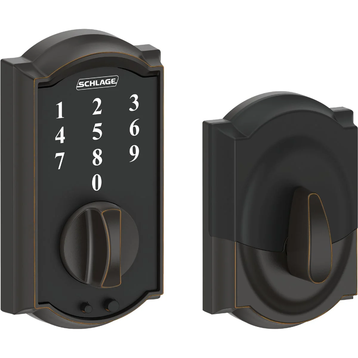 Fine Crafted Schlage Camelot Touchscreen Aged Bronze Electronic Deadbolt Refined