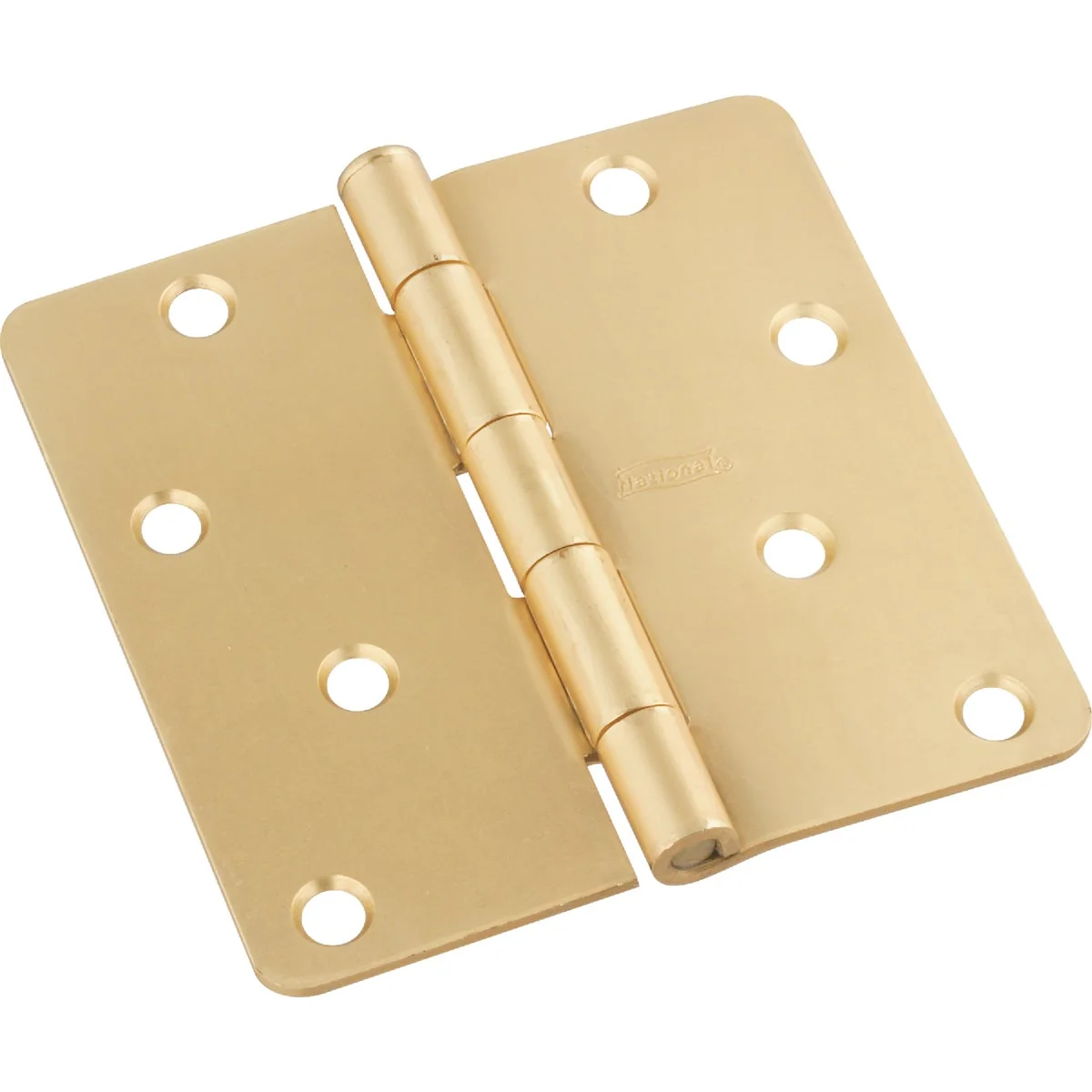 Enhanced National 4 In. x 1 4 In. Radius Satin Brass Door Hinge High-End