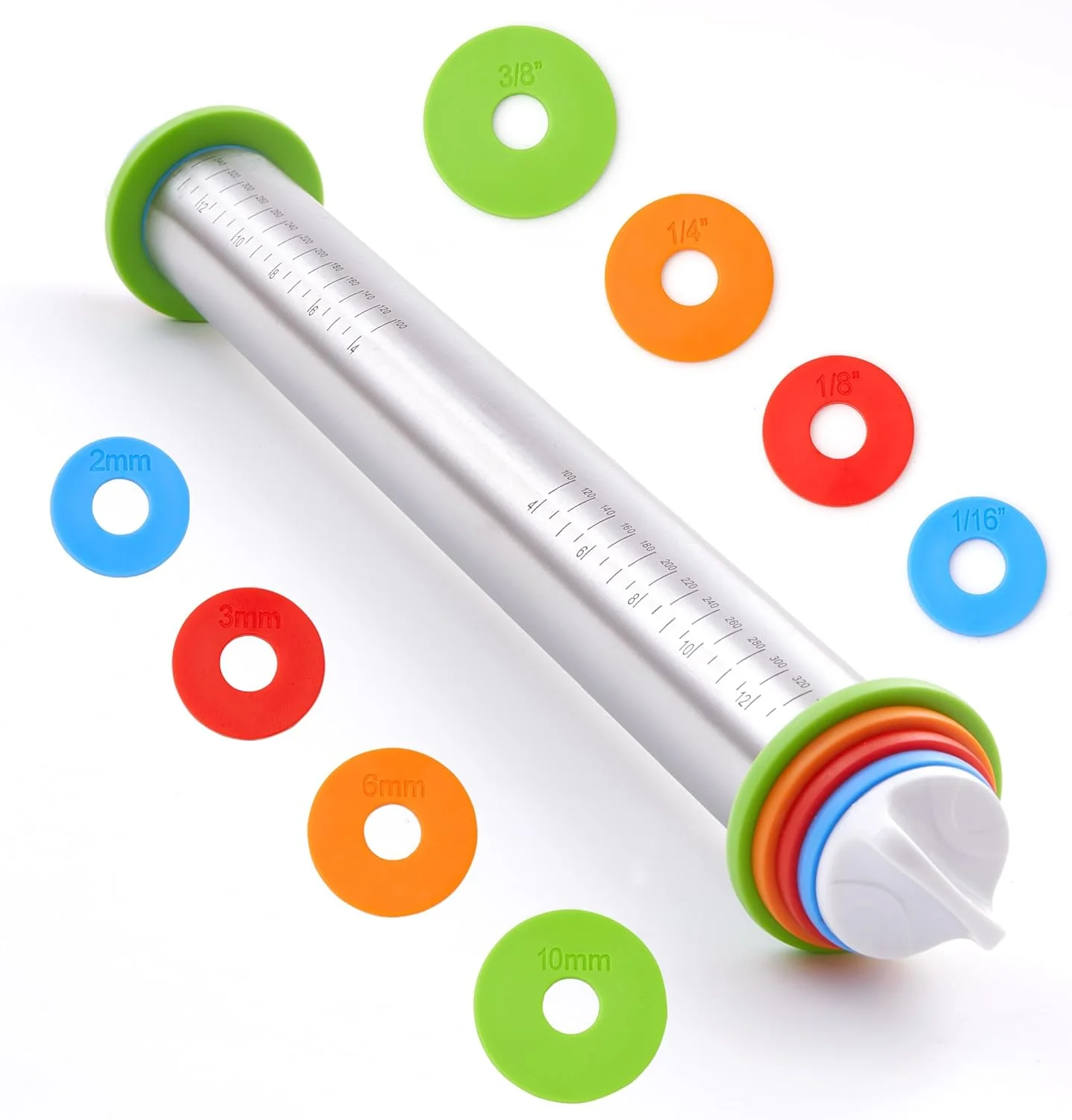 Easy-to-Use Rolling Pin with Thickness Rings Fulimax 17 Adjustable Stainless Steel Rolling Pins for Baking Dough Roller for Fondant Pizza Pie Pasta Cookies Sustainable
