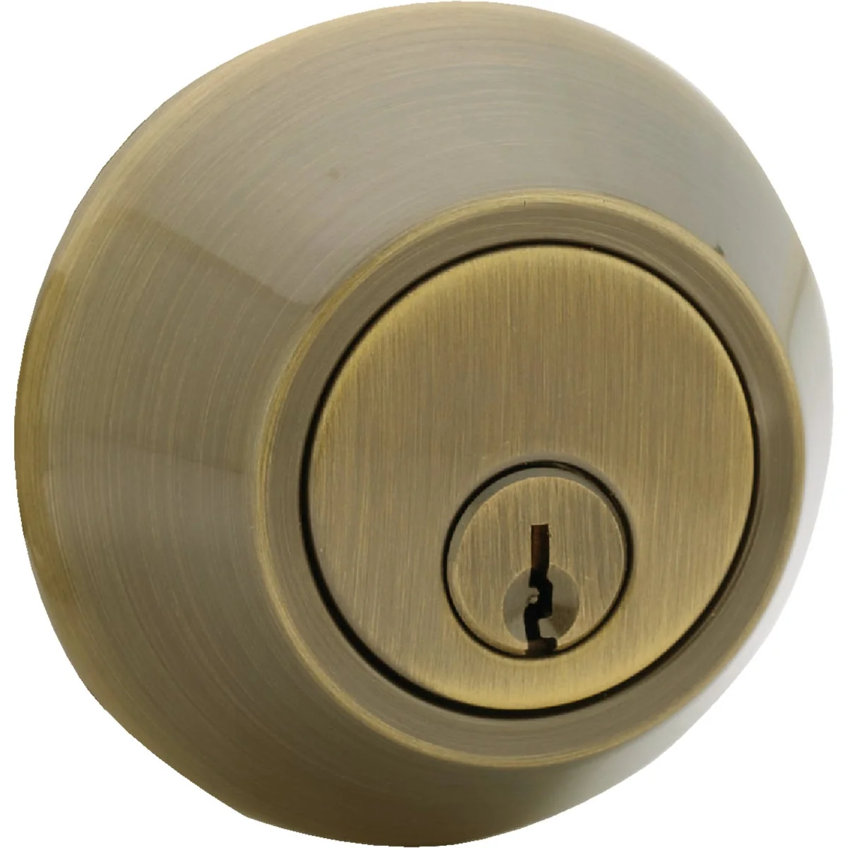 Professional Steel Pro Antique Brass Double Cylinder Deadbolt Clean