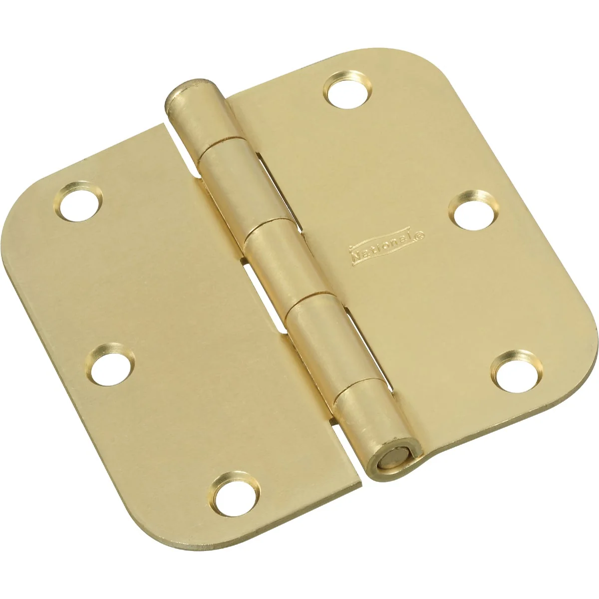 Original National 3-1 2 In. x 5 8 In. Radius Satin Brass Door Hinge 3-Pack High-End