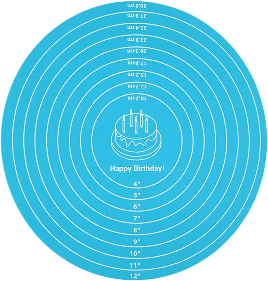 Crafted Silicone Baking Mat Cake Mat Silicone Cake Mat Silicone Baking Mat with Measurements for CakeTurntable Stand Non-Stick Heat Resistant Pastry Baking World-Class