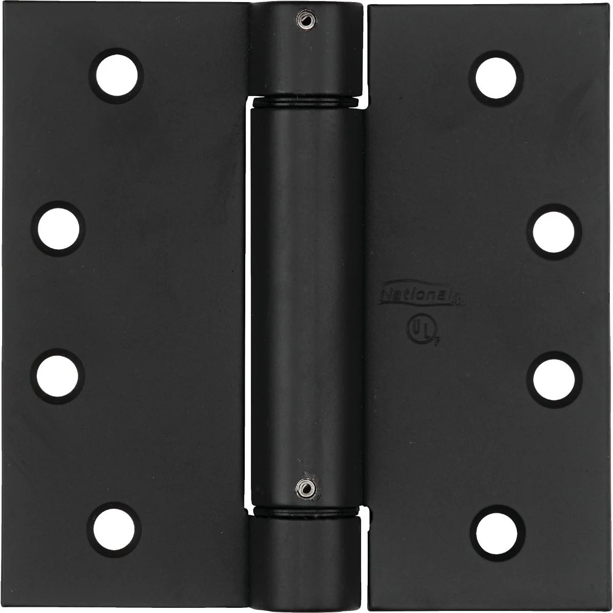 Trendy National 4 In. Oil Rubbed Bronze Square Spring Door Hinge Solid