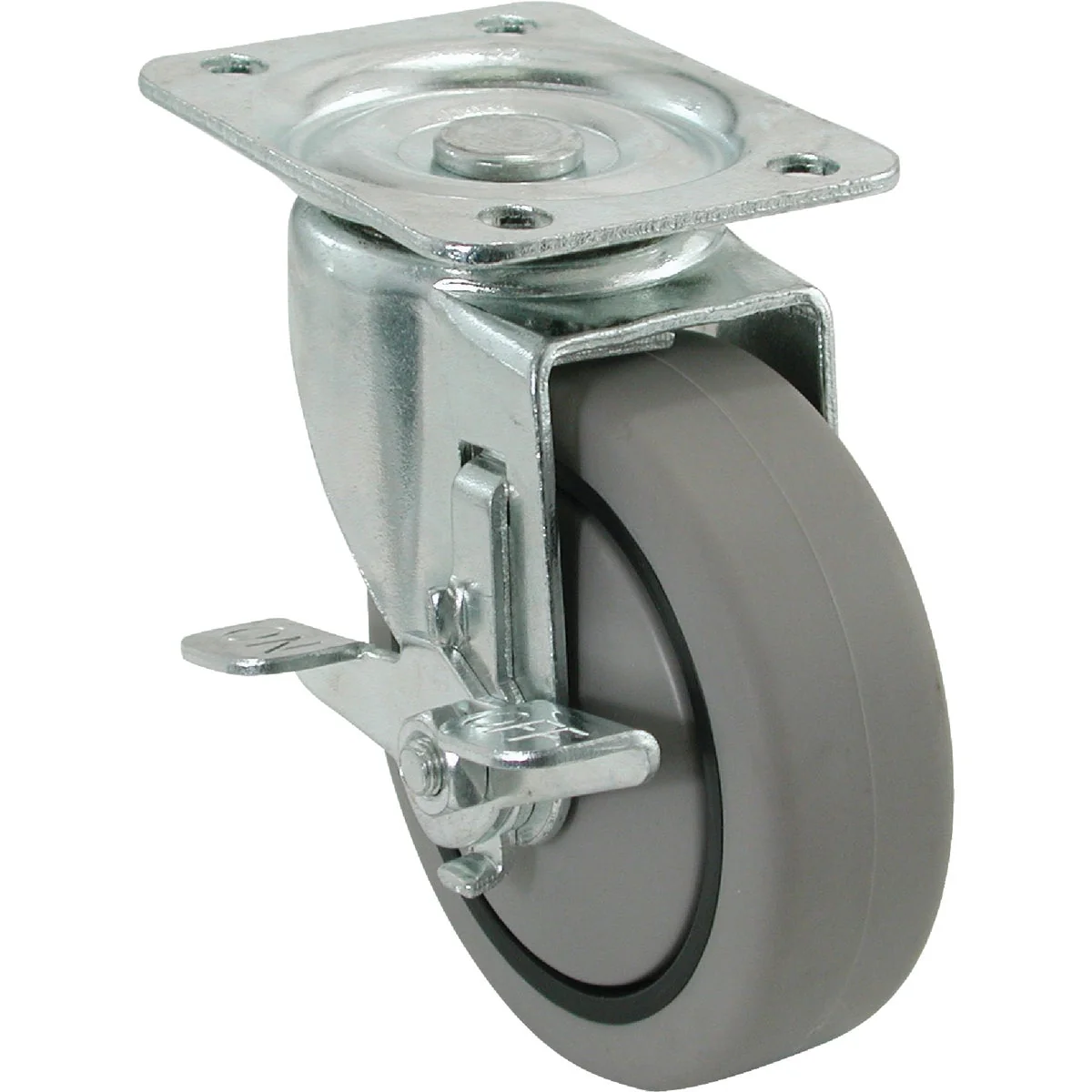Stylish Shepherd 4 In. Thermoplastic Swivel Plate Caster with Brake Modern