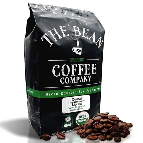 Natural The Bean Organic Coffee Co. Decaf Peppermint Mocha 80 Ounce Luxury