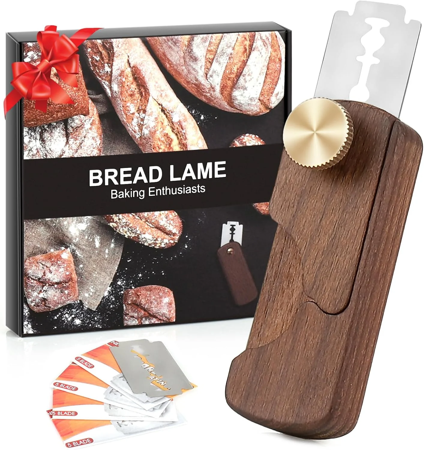 User-Friendly Magnetic Wooden Bread Lame Dough Scoring Tool Hand Crafted Sourdough Lame Scoring Tool Bread Scorer Tool for Homemade Bread Baking Stylish