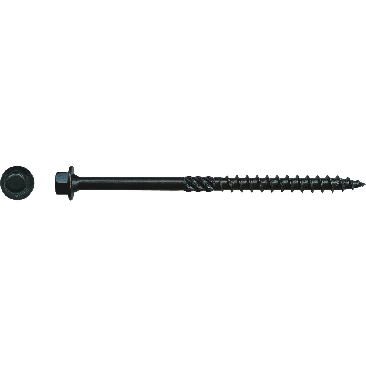 Powerful Big Timber 14 x 4 In. Black Log Structure Screw 25 Ct. Casual