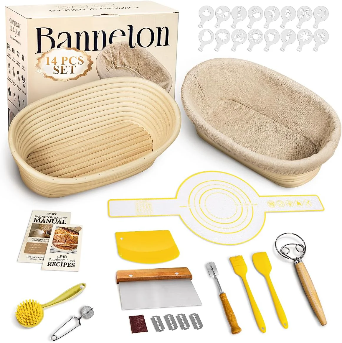 Fine Oval Banneton Bread Proofing Basket Sourdough Kit Soft