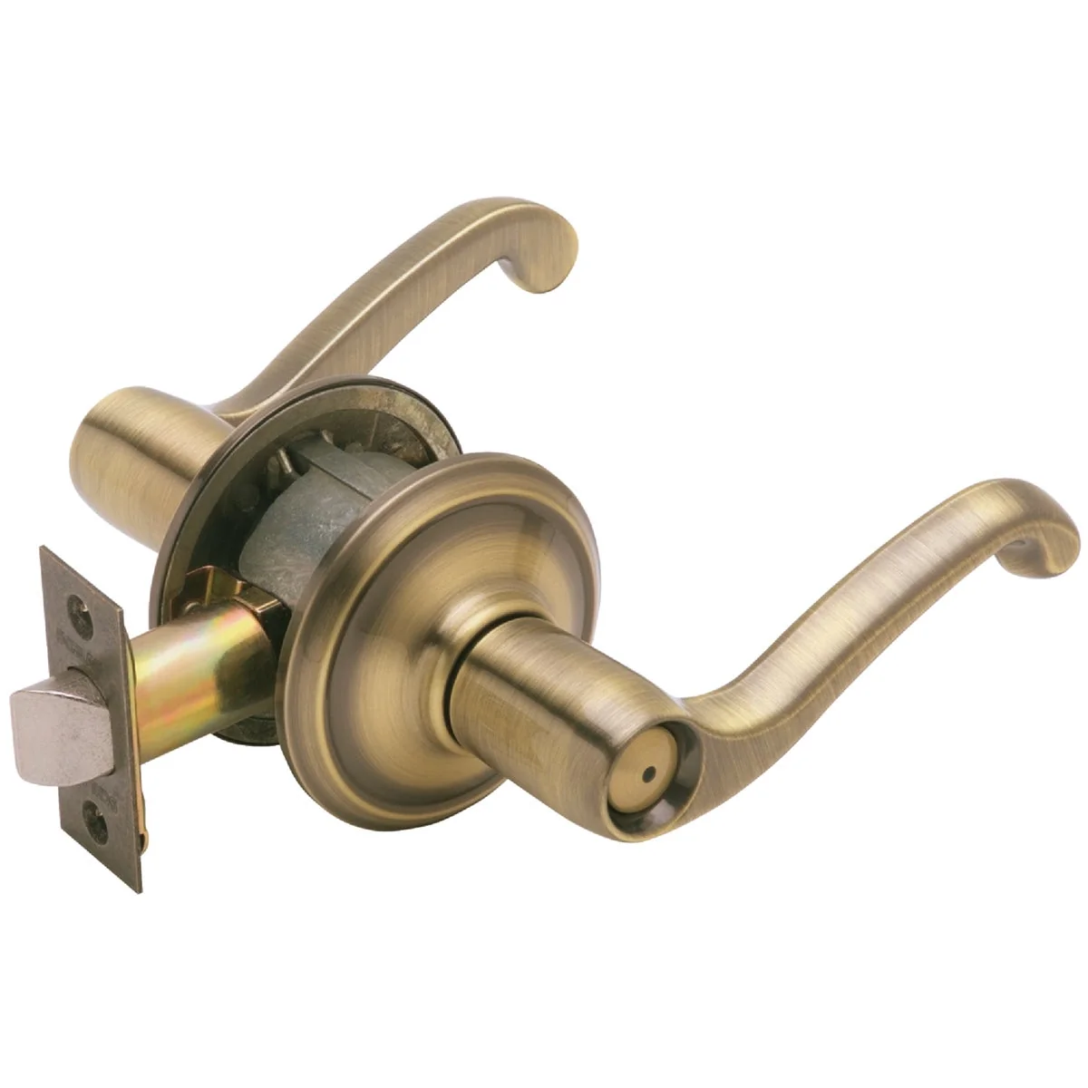 Proven Schlage Antique Brass Flair Privacy Door Lever Modern