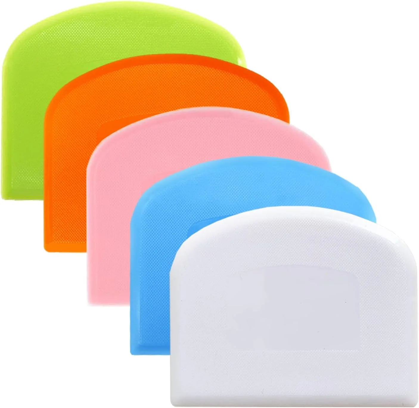 Versatile Dough Cutter Bench Scraper for Baking 5 PCs BPA PE Plastic Flexible Bowl Scraper Secure
