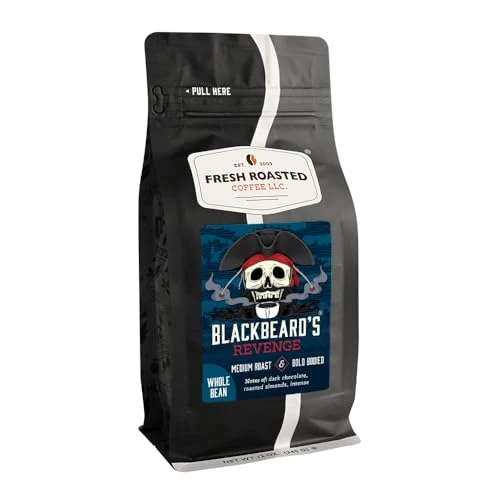 High-End Blackbeard’s Revenge Whole Bean Coffee 12 Ounce Recyclable