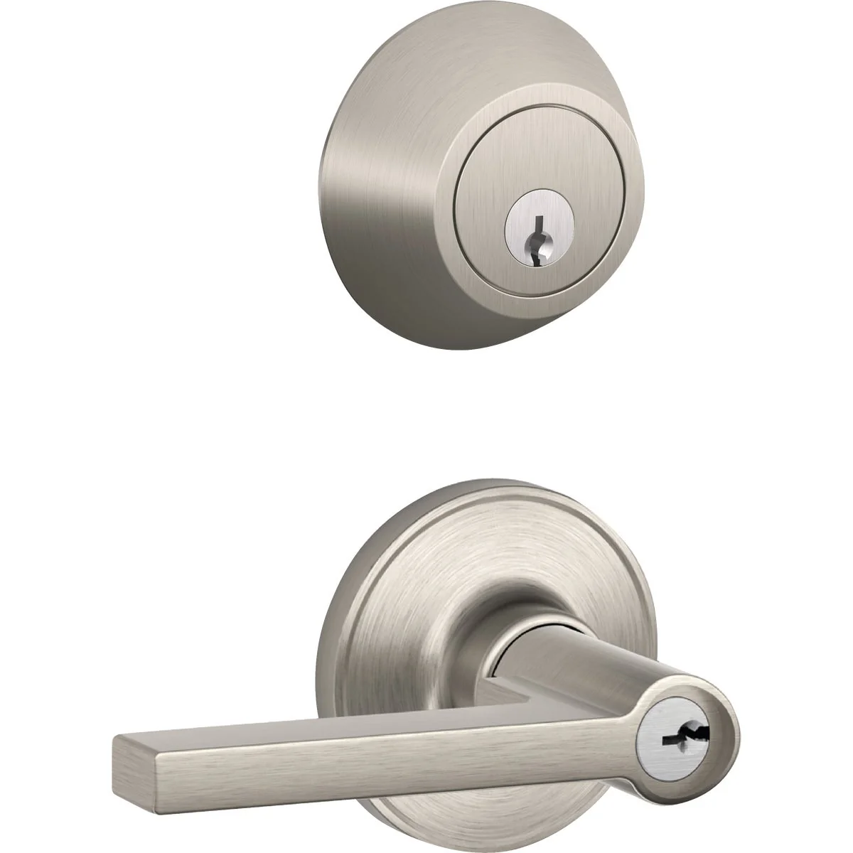 Versatile Dexter Solstice Satin Nickel Single Cylinder Deadbolt Door Lever Combo Professional