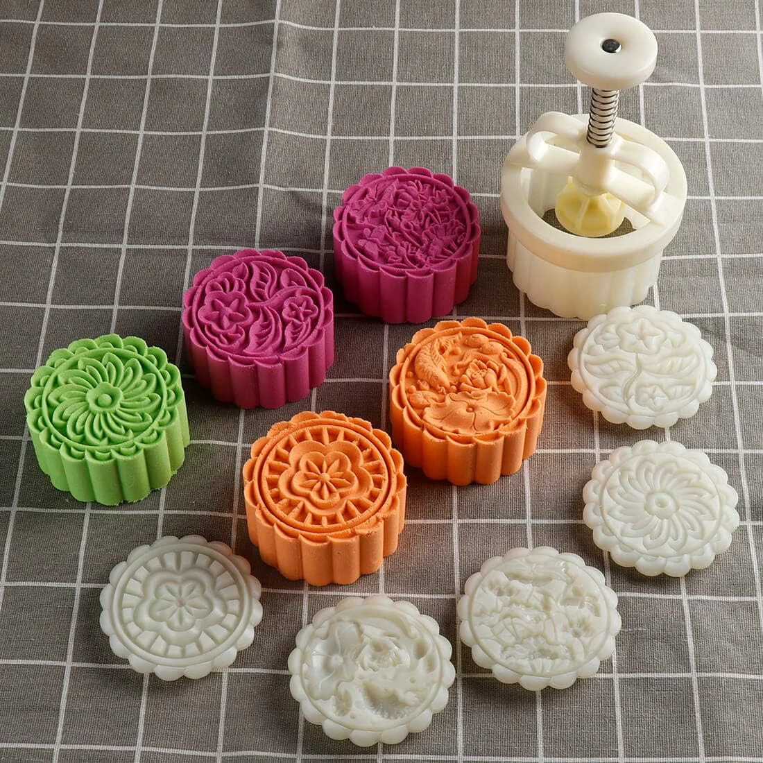 Detailed Cookie Stamp Mooncake Mold Set Cookie Press Maker 150g Shaper Consistent