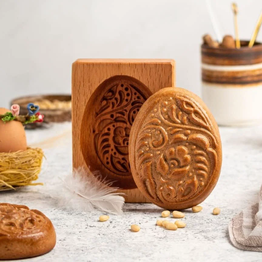 High-Quality Wooden Cookie Molds Wooden Cookie Stamps for Baking Easter Eggs Gift Springerle Cookie Molds Original