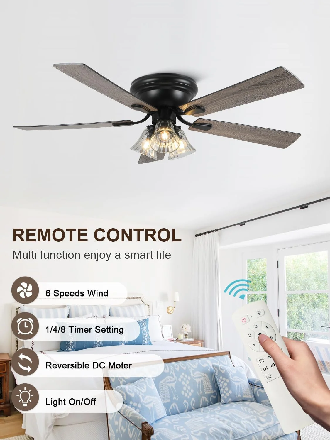 Original 52-Inch Vintage Farmhouse Reversible Ceiling Fan Sustainable