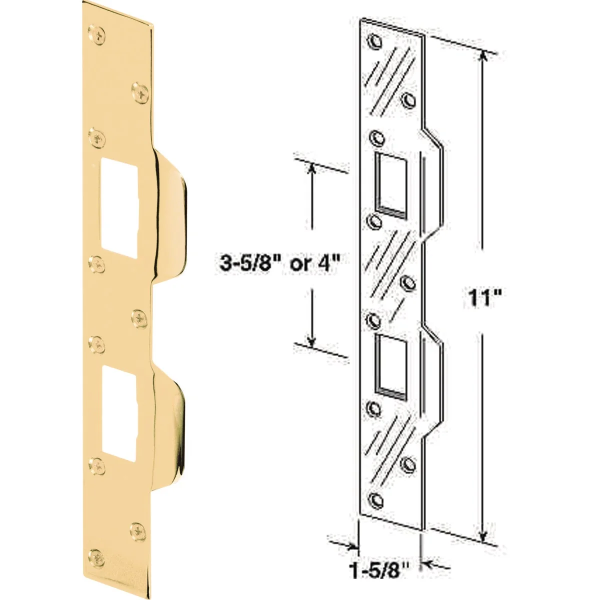 Selected Defender Security Polished Brass 1-5 8 In. Heavy-Gauge High Security Strike Plate Classic