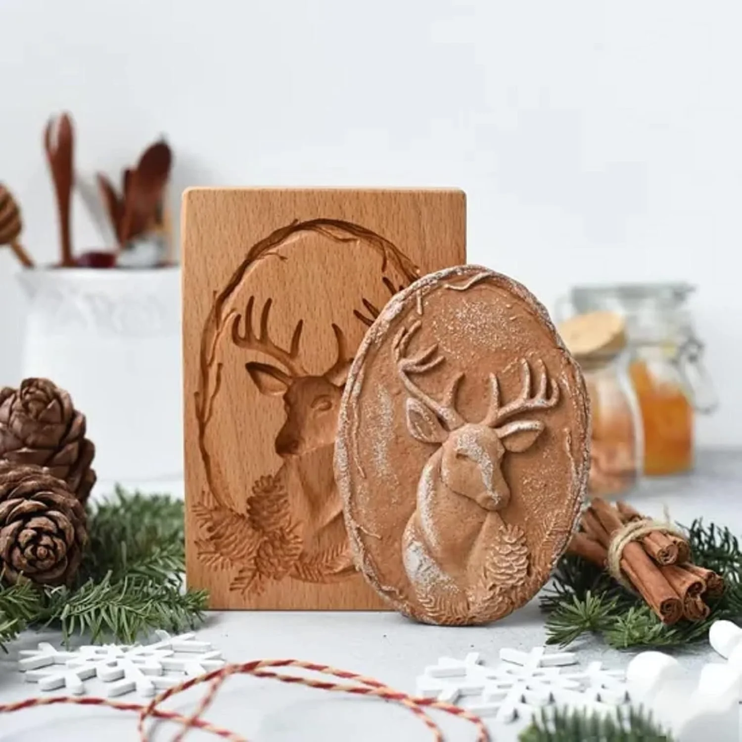 Versatile Moteerllu Wooden Cookie Molds Wooden Cookie Biscuit Mold Baking Cookie Mold Wooden Carved Mold Cookie Cutter Embossing Mold DIY Shapes Cookie Stamp Expertly Made
