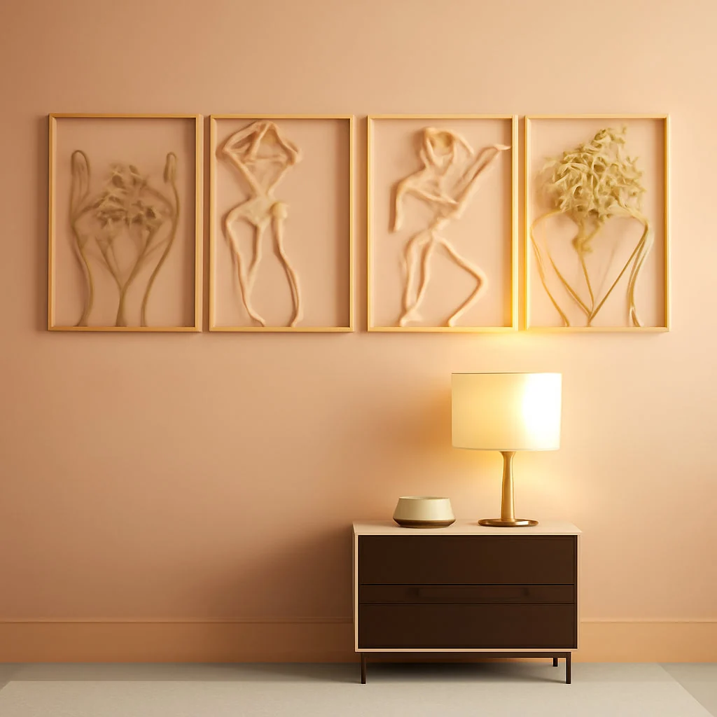 Carefully Designed Gold Abstract Minimalist Sculptural Wall Art 17×11.8 Dependable