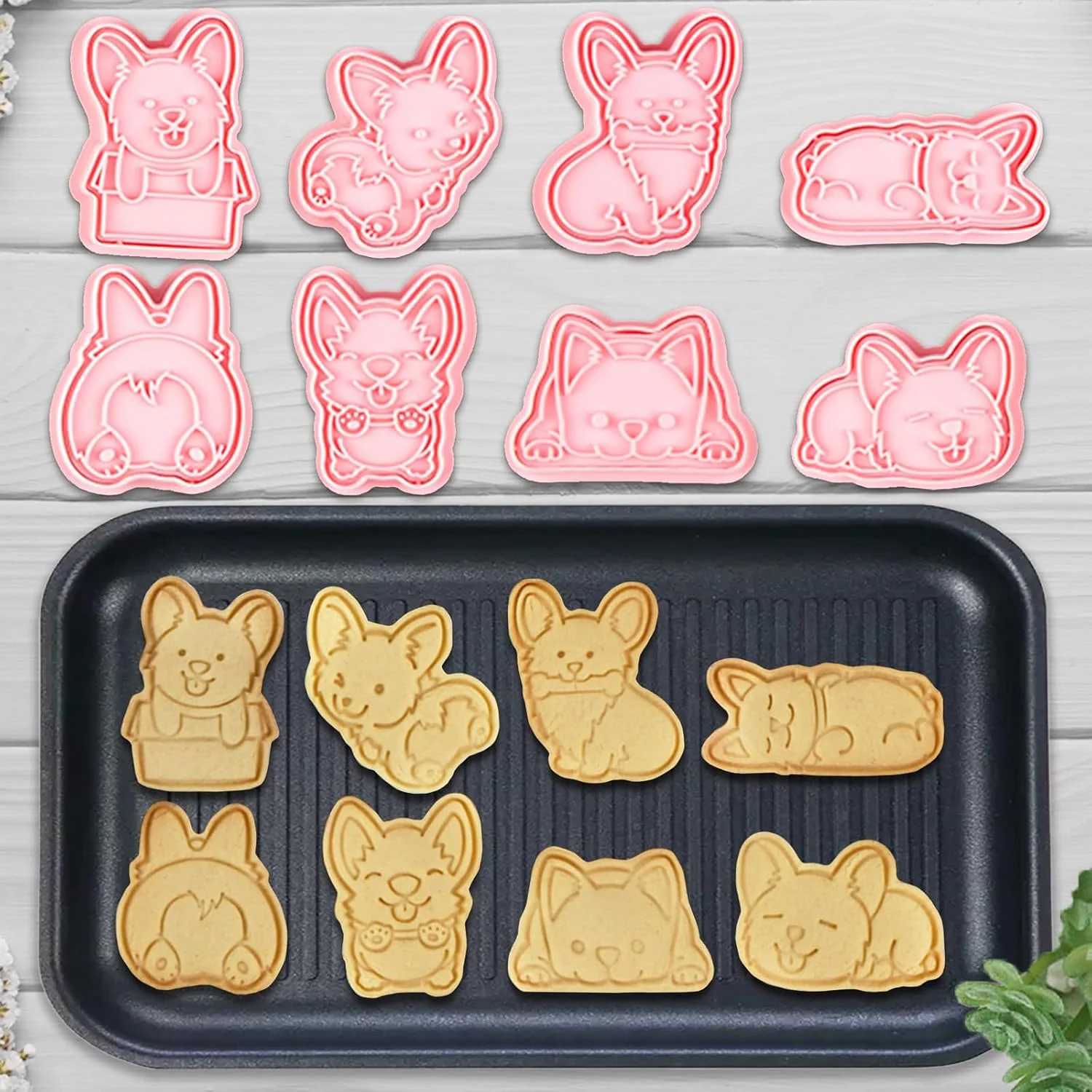 Fine Crafted 8 Corgi Dog Cookie Cutters Set 3D Puppy Cookie Stamps Cupcake Pancake Apple Pie Pastry Biscuit Molds Exceptional
